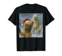 Bouledogue français Yeti Selfie drôle de Noël propriétaire d'animal de Compagnie T-Shirt