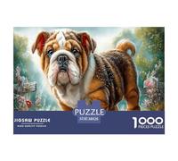 Bouledogue Puzzle 1000 Pièces Jouet en Bois Cadeau Unique De l'art De La Décoration Jardin de Conte de fées Challenge Toy Adultes & Enfants des 14 Ans 38x26cm/1000pcs