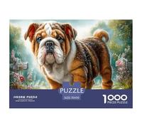 Bouledogue Puzzle 1000 Pièces Jouet en Bois Cadeau Unique Décoration Intérieure Jardin de Conte de fées Challenge Toy Adultes & Enfants des 14 Ans 70x50cm/1000pcs