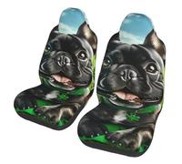 Bouledogue Rigolo De La Saint-Patrick Housse De Siege Nonslip Housse De Siege Voiture Universelle Housses De Protection Sièges pour Camion Conducteur Et Passager Voitures 2 Pièces