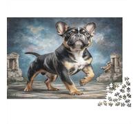 Bouledogue Ruines Puzzle 1000 Pièces Puzzle pour Adultes Papier 1000 Pièces Vue de Nuit Jeu de Puzzle 1000 Pièces Décoration Maison Repos Détente 38x26cm/1000pcs