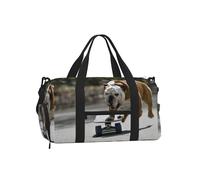 Bouledogues Anglais Bokeh Skateboard Animaux de Compagnie Anglais,Sac de Sport bandoulière à Main, Sac de Voyage Grande capacité pour Femmes et Hommes