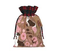 Bouledogues anglais - Pochettes multicolores en toile de jute avec cordon de serrage, sacs respectueux de l'environnement pour les fêtes, cadeaux de mariage, emballage taille S