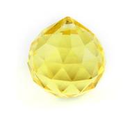 Boules à facettes en verre de cristal de couleurs de 15mm, 1 pièce, for lustres, pièces d'éclairage, décoration de la maison(Lt yellow)