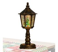 Boules à neige lumineuses Lanternes de Noël - Boule à neige de lanterne de Noël à lumière chaude | Lampe à vent hexagonale alimentée par batterie, décoration pour Table à manger