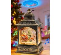 Boules à Neige Musicales de Noël,Fonction LED et Minuterie Lampe à Eau de Alimentée par Piles USB et 3AA Projecteur,Paillettes,8Chansons,Décorations de Vintage Cadeaux de Décoration Scène du Père Noël