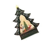 Boules à neige musicales en fer pour sapin de Noël avec éclairage de 29 cm - Décoration de table - Eau éclairée