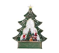 Boules à neige musicales en fer pour sapin de Noël avec éclairage de 29 cm - Décoration de table - Eau éclairée