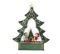 Boules à neige musicales en fer pour sapin de Noël avec éclairage de 29 cm - Décoration de table - Eau éclairée