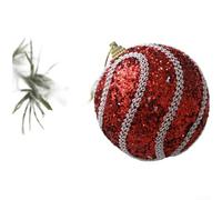 Boules à suspendre de style contemporain en mousse pailletée de 8 cm pour décorations de sapin de Noël, légères et accents de vacances (E)