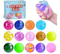 Boules Anti-Stress 14 Pièces Balles De Décompression Boules Sensorielles, Jouets Anti-Stress pour Enfants et Adultes, Cadeaux d'anniversaire, Cadeaux de Fête, Faveurs pour Classe, Fidget Pâques