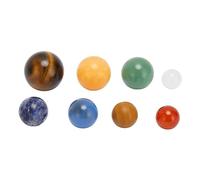 Boules Anti-Stress en Pierre de Cristal, planètes du système Solaire, 8 pièces, modèle Spatial Finement Poli, Taille de Paume, Jouets pour l'éducation et Le soulagement du Stress