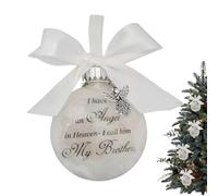 Boules commémoratives de Noël avec inscription « I Have An Angel In Heaven » - Décoration de condoléances pour deuil - Décoration à suspendre pour maman, papa, fils, fille