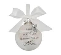 Boules commémoratives de Noël avec inscription « I Have An Angel In Heaven » - Décoration de condoléances pour deuil - Décoration à suspendre pour maman, papa, fils, fille