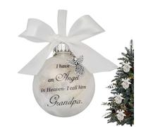 Boules commémoratives de Noël avec inscription « I Have An Angel In Heaven » - Décoration de condoléances pour deuil - Décoration à suspendre pour maman, papa, fils, fille