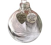 Boules commémoratives de Noël transparentes - Un morceau de mon cœur est dans le ciel - Boules de Noël en plastique - Pendentif ange - Décoration familiale - Boule de Noël - Pendentif suspendu