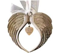 Boules commémoratives de Noël Un Morceau de Mon cœur est au Paradis Aile d'ange à Suspendre Décoration d'arbre Noël Souvenir pour Les Proches Décoration Vacances festives (Boules)