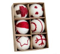 Boules créatives en feutre de laine à faire soi-même pour décoration de sapin de Noël, faciles à accrocher avec une corde de chanvre pour décoration festive (B)