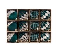 Boules d'arbre de Noël | 12 pièces multicolores d'art moderne avec strass | Boules décoratives pour sapin de Noël | Maison de Vacances Intérieur Extérieur Mur Fenêtre Table Magasin Vitrine Matr