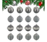 Boules d'arbre de Noël - 16 pièces ornements en velours incassables de 2,36 pouces, boules décoratives avec strass, décoration élégante pour arbre festif | boules de Noël saisonnières pour