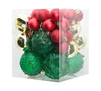 Boules d'arbre de Noël - 36 pièces colorées avec pendentifs - décorations pour sapin de Noël - pour intérieur et extérieur seuils de cour, jardin, fêtes de patio