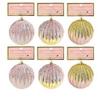 Boules d'arbre de Noël | 6 pièces ornements saisonniers | pendentif de Noël style rustique | pour réunion porche déjeuner fête de pendaison intérieure extérieure fête salon maison mariage