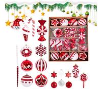 Boules d'arbre de Noël | 78 pièces décoration maison anti-rupture, décorations de Noël résistantes à la rupture | pour mur de chambre de salon intérieur extérieur étagère cuisine vacances hiver