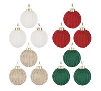 Boules d'arbre en Fil Boho - 12 unités de Boules de Ferme Confortables, Charme de Vacances tissé Doux, Style d'ornement Rustique Fait à la Main | pour fête Guirlande Couronne Salon Suite Garde-Manger