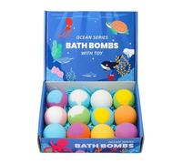 Boules de Bain,12 Pièces Gel Douche avec Jouet à l'Intérieur,Boule Moussante Thème | Pour Le SPA Et La Détente À La Maison Ou En Voyage Dans La Salle De Bain Ainsi Qu'À