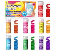 Boules de Bain - 160 Comprimés de Boule de Bain Enfant, de Qualité Alimentaire, Doux pour la Peau, Bath Colour Tablets pour le Bain Moussant des Enfants, la Teinture des Œufs - 7 Couleurs Vives