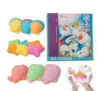 Boules De Bain Avec Jouets À L'intérieur - Coffret Cadeau Biologique Deux Tons Surprise, Paquet De 9 Bombes ées | Produit De Bain Moussant Doux Avec Des Figures Marines Cachées, Expérience