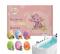 Boules de Bain avec Jouets Cachés pour Filles | 6 Pièces Thème Dinosaure Nettoyant pour Le Corps,Boules Effervescentes pour ,Idéal pour Anniversaire, Jeux, Vacances, Voyage, Salle de Bain, Toilettes,