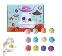 Boules de Bain avec pour | 12 pièces Soucoupe Spatiale Nettoyage corporel | Boule de sel de Bain pour Enfant - pour garçons Filles Anniversaire Salle d'eau Toilettes WC hôtel