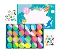Boules de bain en mousse pour adultes - 24 bulles sur le thème des animaux avec jouets au sel de mer, nettoyage relaxant et amusant | Parfait pour femmes, hommes, épouse, grand-mère, filles, jeunes, f