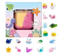 Boules de bain moussantes pour les petits - Colorées pétillantes avec jouet dedans,Boule de bain moussante spa,Pour Fête des Anniversaire Action de Grâce Filles et Garçons