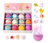 Boules De Bain Moussantes - PVC Coffret 12 Pièces 23x18x6cm | Galets Effervescents Avec | Set Cadeau Hydratant Pour Aromathérapie, Soin Apaisant, Spa À Domicile Et Détente