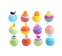 Boules de bain pour avec jouets,12 pièces produit bain - Set de bombes effervescentes pour douche,Garçons anniversaire vacances été voyages garderie maison hôtel toilettes et plus