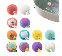 Boules de Bain pour - Ensemble de Bas de Noël | 12 Pièces Surprise Arc-en- Moussant avec Doux et Rafraîchissant pour Adolescents, Famille, Amis, Garçons, Filles, Fille