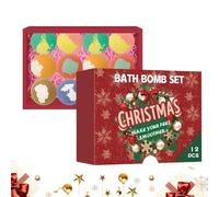 Boules De Bain Pour Femmes | Ensemble De Bombes De Bain Naturelles Compte À Rebours De Noël De 12 Pièces | Cadeau De Soins De La Peau Hydratants Pour Un Spa Relaxant, Une Maison, Une Salle De, Un