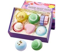 Boules de Bain pour Femmes - Lot de 7 Boules de Bain Moussant Relaxantes Faites Main | Colorées Idées Cadeaux pour Spa Valentin Fête des Mères Anniversaire Noël Maman Femme Copine - Cadre Cadeau Femme