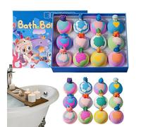 Boules de bain pour,Lot de 12 pièces aux couleurs de l'arc-en-, moussantes - Avec jouets surprises cachés à l'intérieur des boules - Pour Ados & Famille Filles Garçons