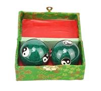 Boules de Baoding Baoding - balles de méditation quotidiennes, 2 pièces, exercices for les mains, soulagement du Stress, thérapie Relaxation, à main Yin Yang(Green A)