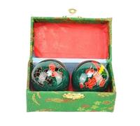 Boules de Baoding Baoding - balles de méditation quotidiennes, 2 pièces, exercices for les mains, soulagement du Stress, thérapie Relaxation, à main Yin Yang(Green B)
