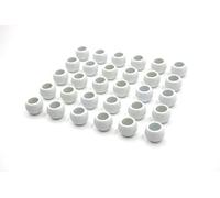 Boules de bascule en plastique durcies avec bords coupés de 7/8 pouce, verrous en plastique pour cordons de choc et élastiques (Blanc, 30)