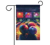 Boules de bowling Drapeau de jardin d'été double face 30,5 x 45,7 cm Drapeaux de jardin Printemps Soleil Drapeaux de jardin Décoration extérieure