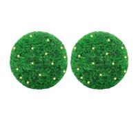 vidaXL Boules de buis artificielles 3335908 2 pcs 45 cm avec lumières LED Vert