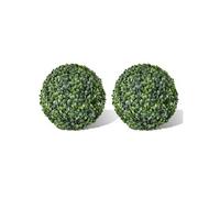 Boules de Buis Artificielles Lot de 2, Ø35 cm, Feuillage Synthétique Vert Mixte, Pour Intérieur et Extérieur, 40872
