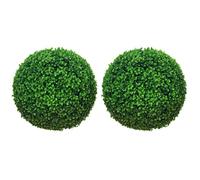 HomCom Lot de 2 boules de buis artificielles 40 cm – Protection UV – Vert