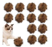 Boules de chat pelucheuses - Balle interactive en peluche, jouet de divertissement d'intérieur pour chaton, sphère à hochet coloré, catégorie d'enrichissement félin, lot multiple de jeu portable