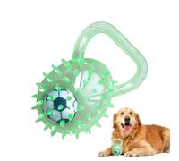 Boules de chien grinçant la balle interactive grinçant avec le football | Jouets à mâcher en caoutchouc avec pointes pour grands chiens avec poignée pour la formation et les activités des chiens en